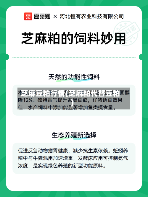 芝麻豆粕行情(芝麻粕代替豆粕)