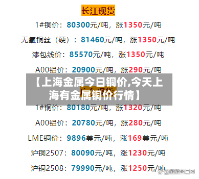 【上海金属今日铜价,今天上海有金属铜价行情】