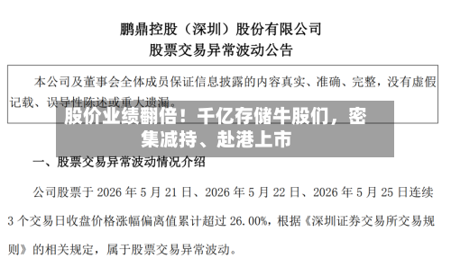 股价业绩翻倍！千亿存储牛股们，密集减持、赴港上市
